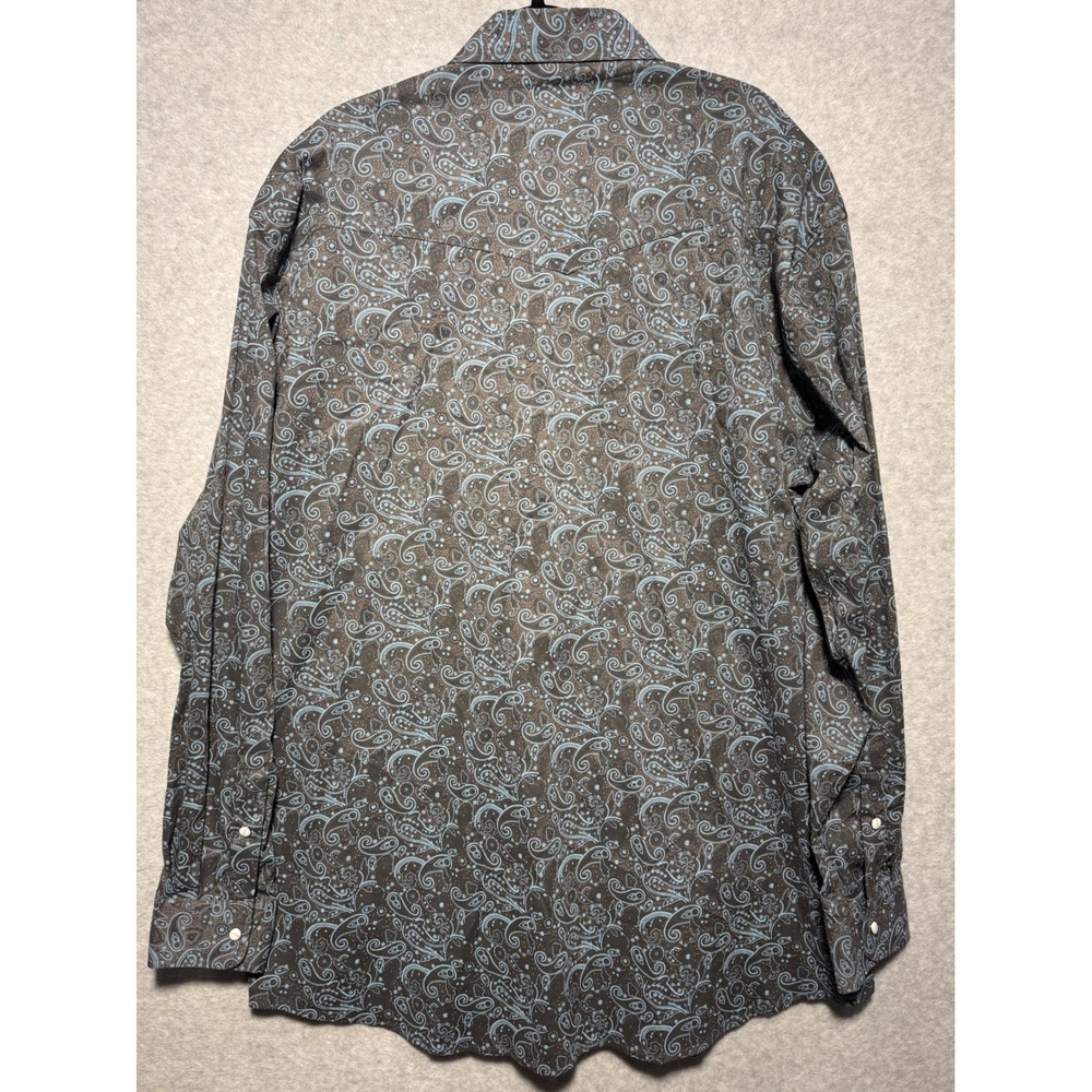 Rafter C Cowboy Collection Mens 2XLT Paisley Western Snap Shirt ProFlex 45 Brown - Picture 3 of 6